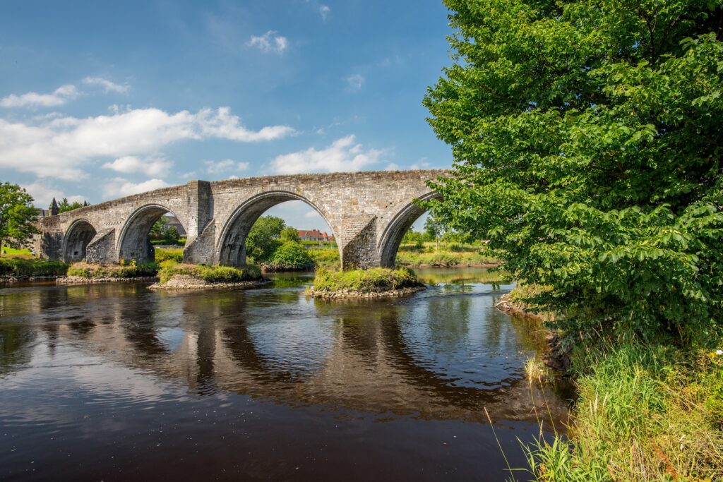 Stirling Old Town Bridge during the summer.