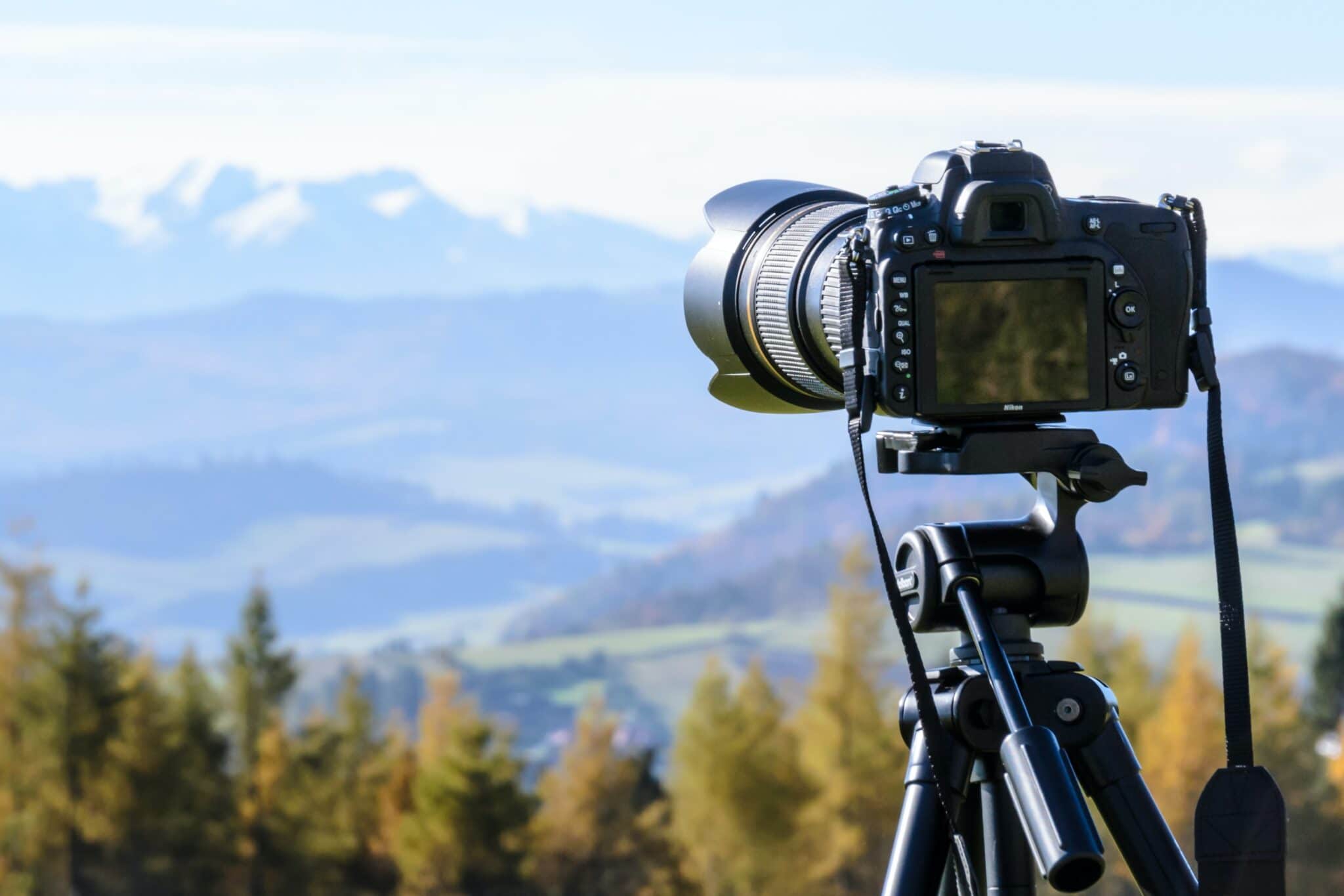 camera set to take pictures outdoors